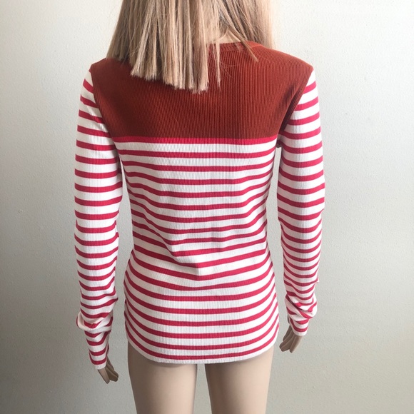 J. Crew Striped Ribbed Thermal Top S Like new - Picture 4 of 7